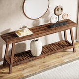 Farmhouse Console Entryway Table: 70.9 Inches All Wood Console Table for Entrance,