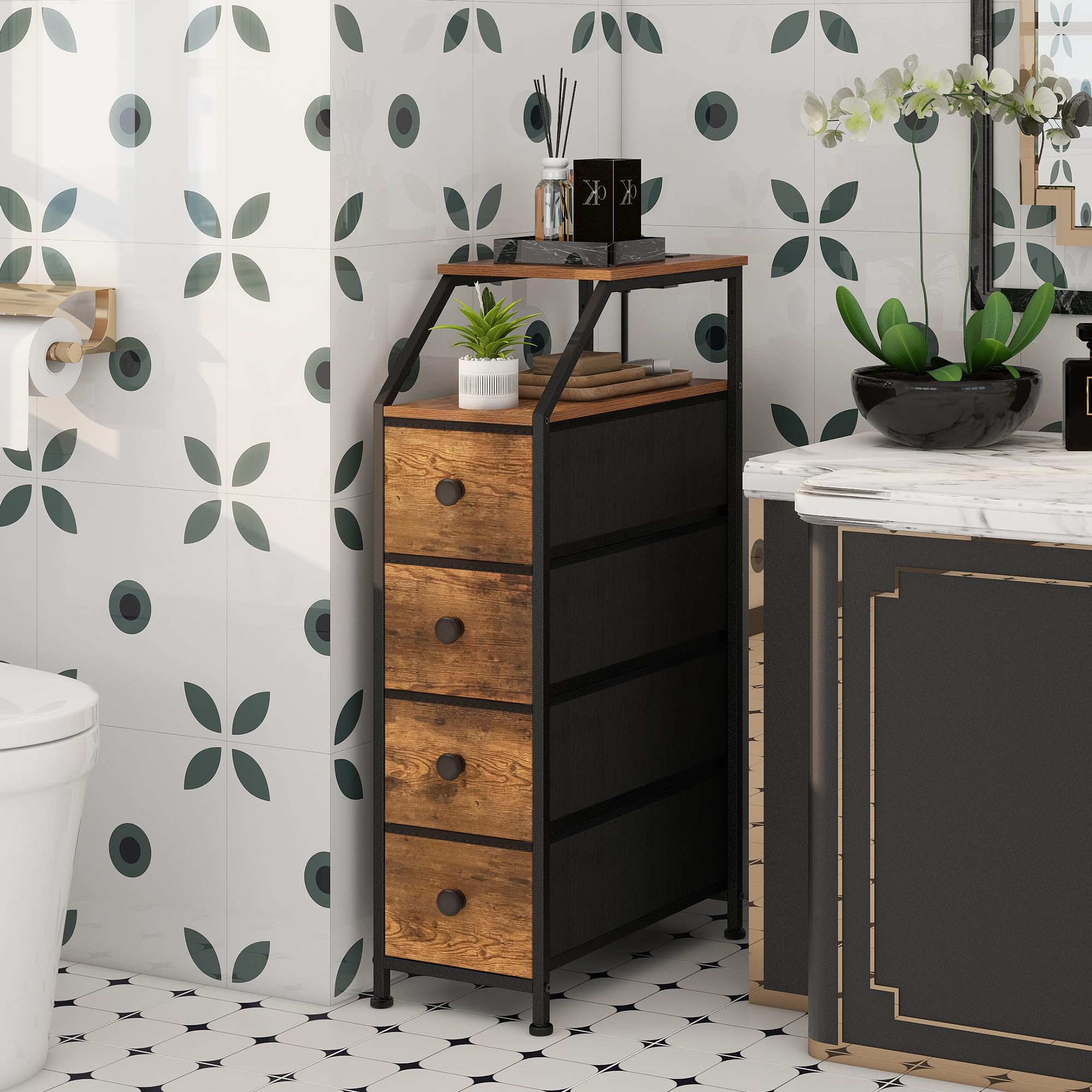 Dresser Tall Skinny Storage Tower Vertical Slim Chest of Drawers