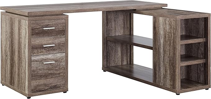 Ariel L Shaped Executive Desk with Drawers – Spacious Modern Office Corner Desk