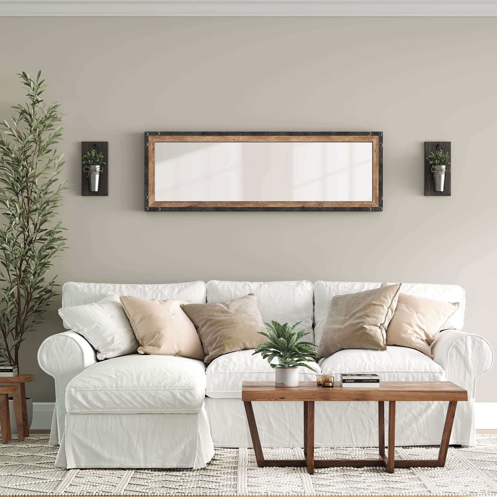 Leaner Floor Mirror Full Length, Large Rustic Wall Mirror