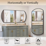 30x60 Inch Black Oval Bathroom Mirror