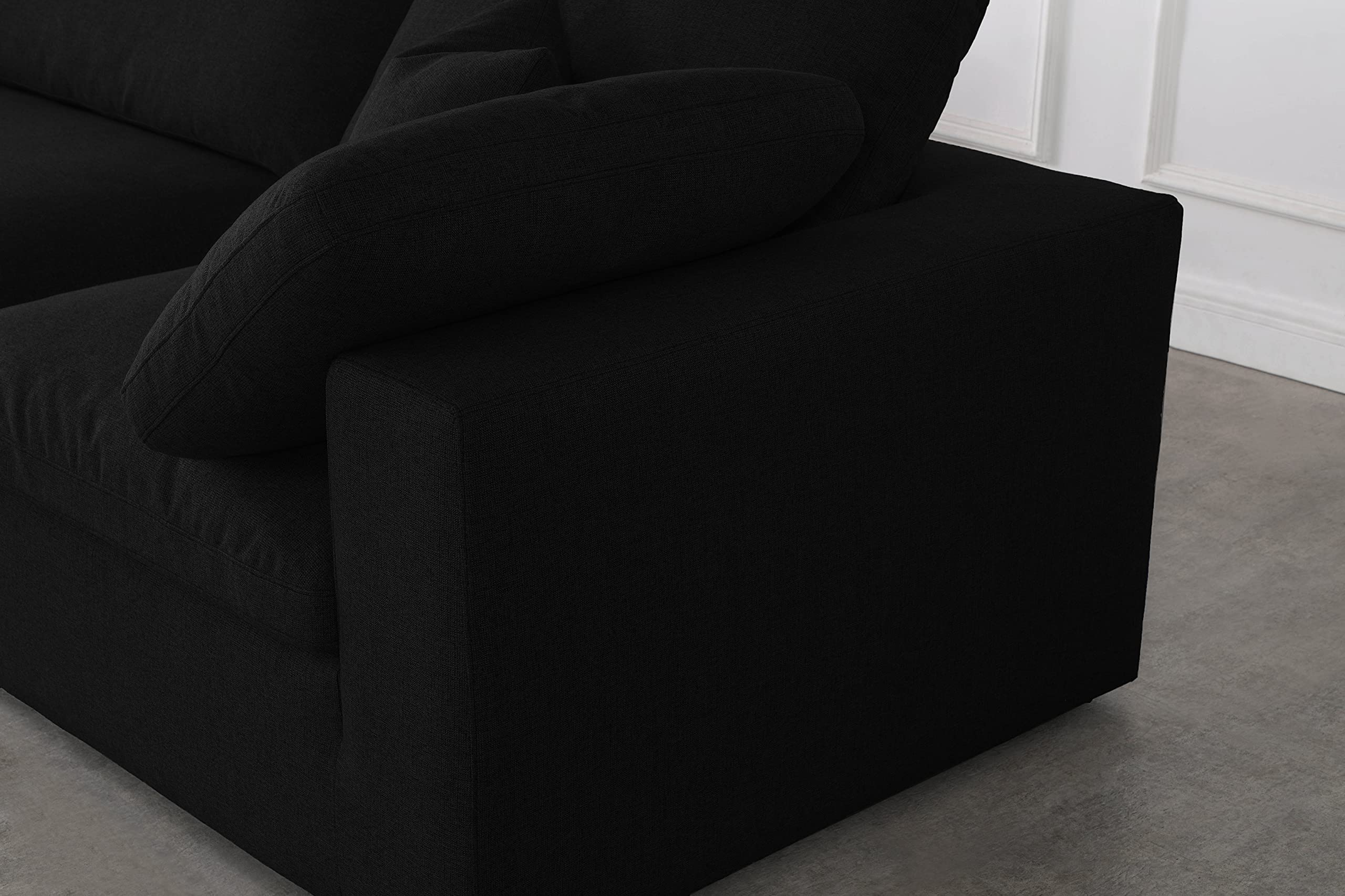 Contemporary Deluxe Comfort Modular Sectional, Soft Linen Textured Fabric