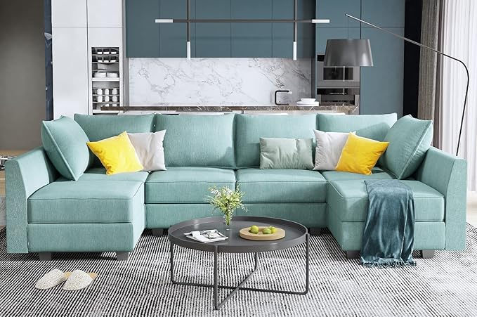 Modular Sectional Sofa U Shaped Sectional Couch with Reversible Chaise Modular Couch