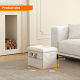 Ottoman Storage Ottoman Footrest with Side Pocket Folding Ottoman