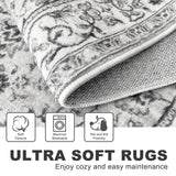 Area Rug 5x7 Living Room Rug Washable Rug Vintage Floral Rug Bedroom Rug Non Slip
