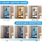 71” LED Armoire Wardrobe Closet with Hanging Rod, Auto Sensor Wardrobe Cabinet