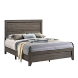 5PC Queen Bed + Dresser + Mirror + 2 Nightstands, Gray