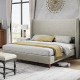 Full Platform Bed Frame 51.2" High Headboard