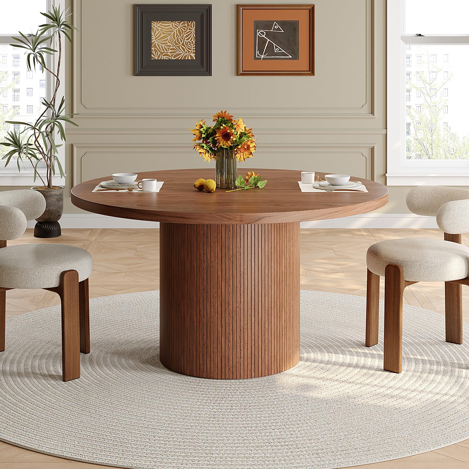 47 Inch Round Dining Table for 4