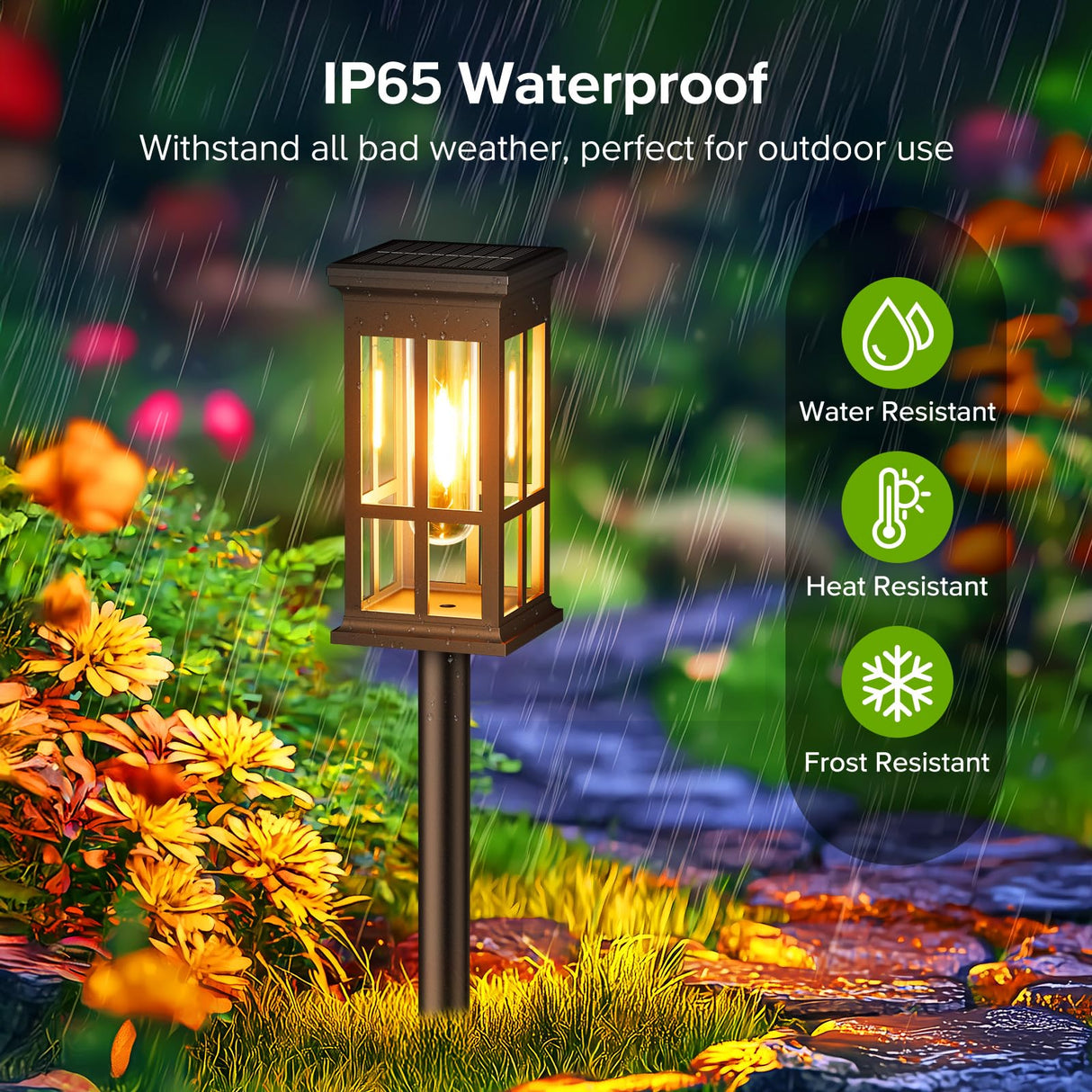 Solar Pathway Lights Outdoor, 8 Pack Modern Solar Garden Lights Outdoor Waterproof,