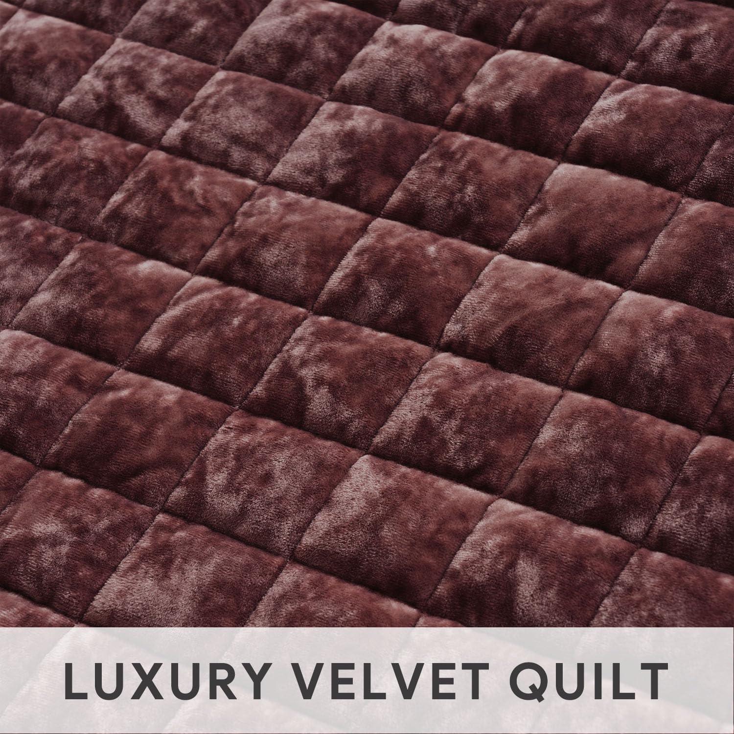 Luxury Velvet Quilt King Size, Ultra Soft Velvet Bedding Sets, Lightweight Quilted Velvet