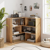 6 Cubes Bookcase, 2-Piece Separable Floor Standing Open Horizontal Bookshelf