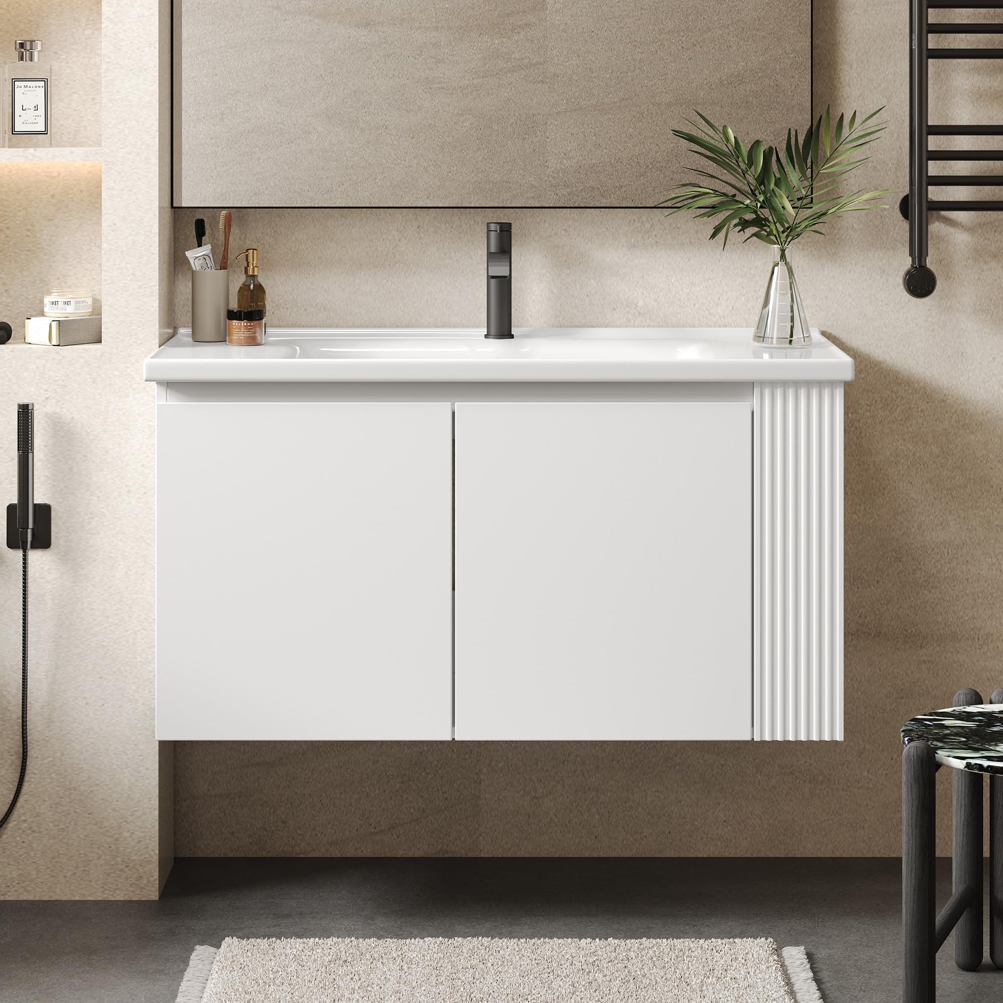 36" Bathroom Vanity with Sink, Wall Mounted Bathroom Vanity Cabinet