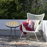 Outdoor Side Table Mosaic Patio Table Accent Tables Mosaic Tile Top Metal Frame