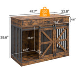48 Inch Large Dog Crate Furniture with Storage Drawers