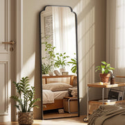 21x56 Black Arch Full Length Mirror with Metal Frame
