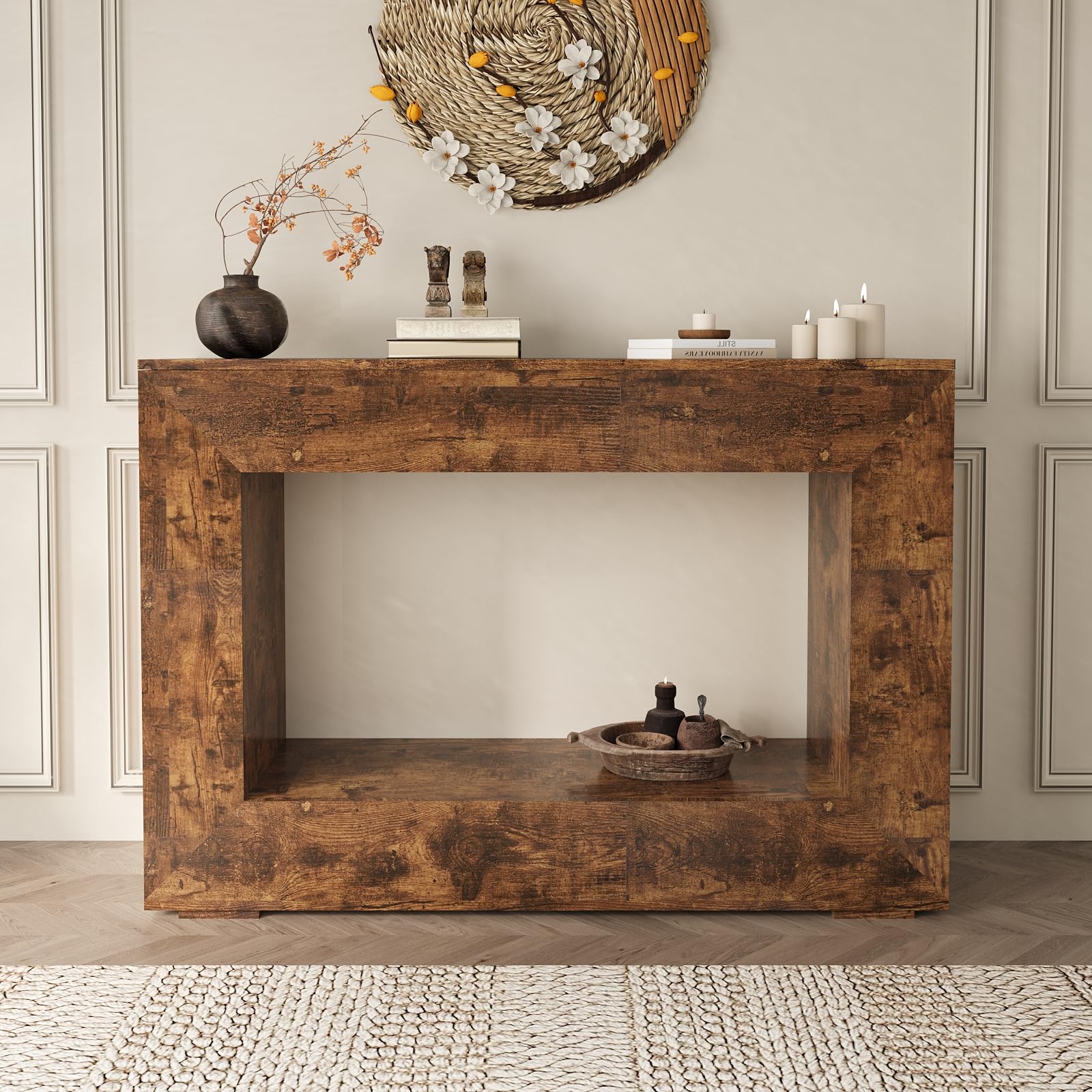 47" Farmhouse Console Table with Storage