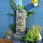 Water Fountain Outdoor Garden Fountains - 41.14''H Large Modern Cascading