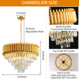 Modern Crystal Chandelier 12 Lights Gold Chandeliers for Dining Room Chandeliers Crystal Living Room