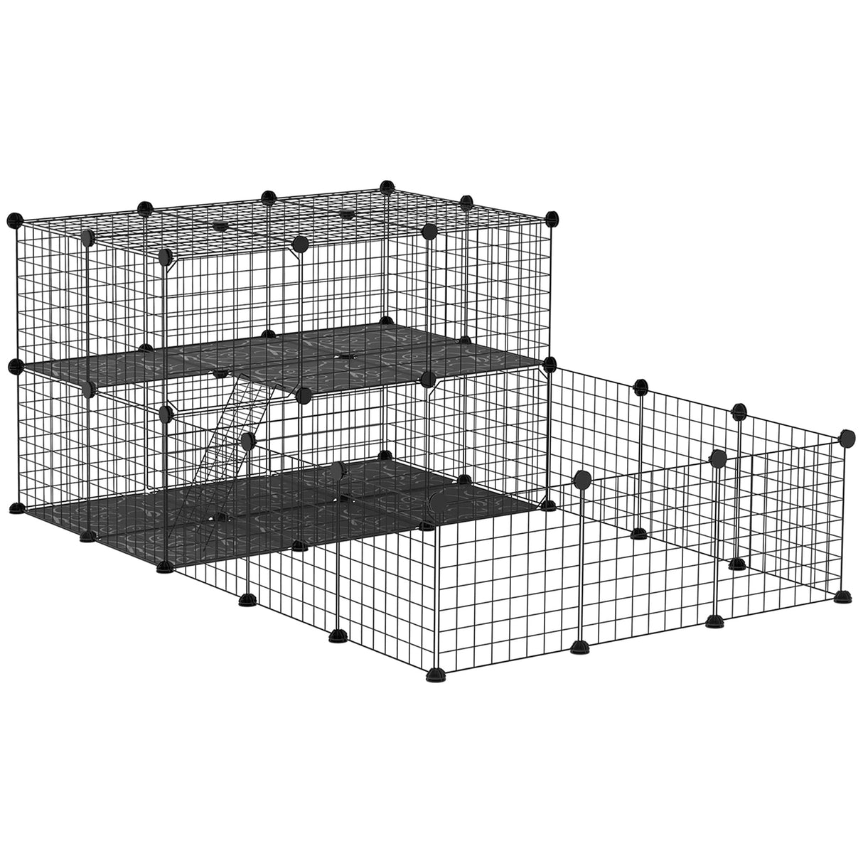 47 Panels Pet Playpen, Small Animal Playpen with Doors, Portable Metal Wire Yard Bunny Pen for Guinea Pigs, Chinchillas, 14" x 14"