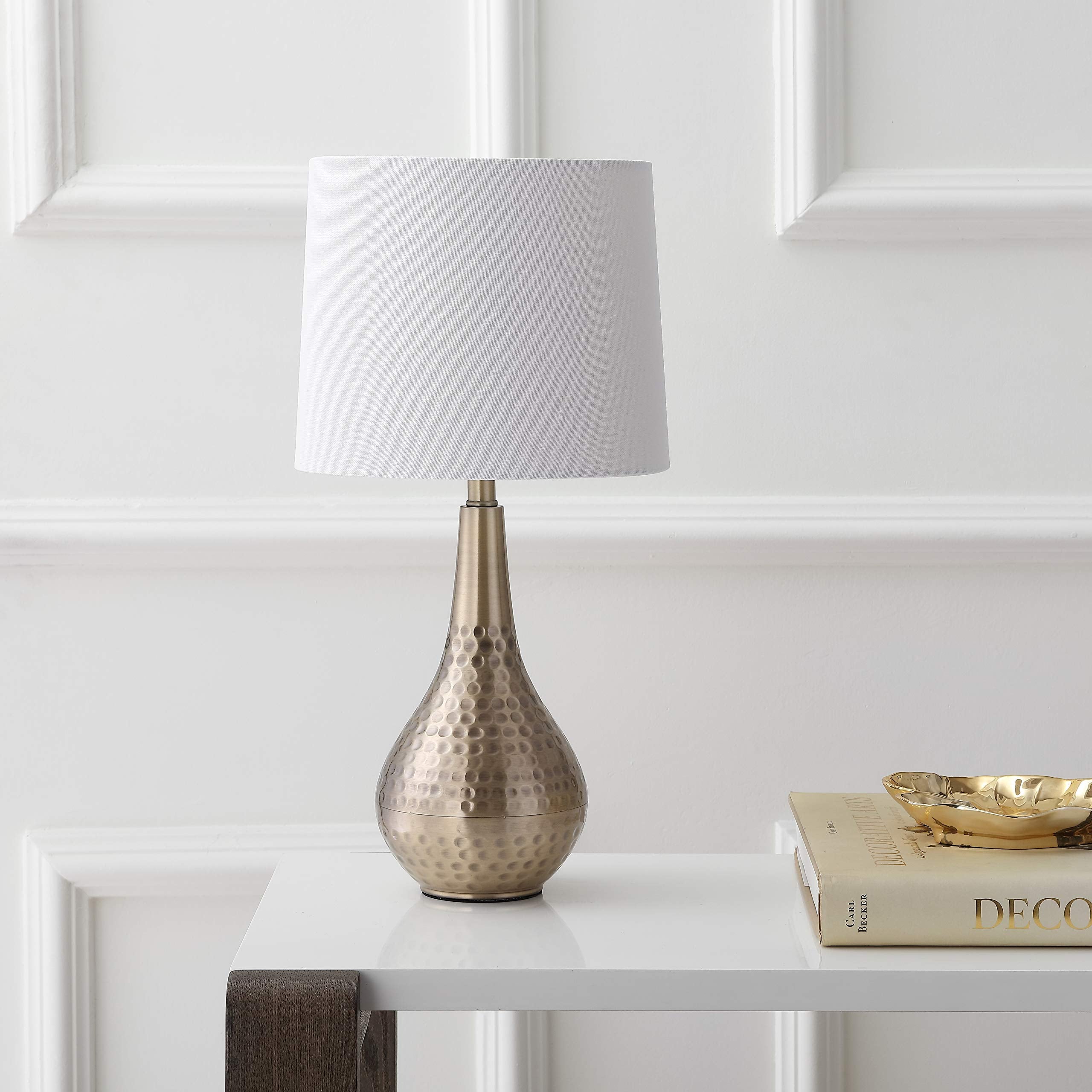 Lighting Collection Medford Brass Gold 19-inch Bedroom Living Room Home Office Desk Night