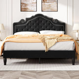 Queen Bed Frame with Adjustable Headboard