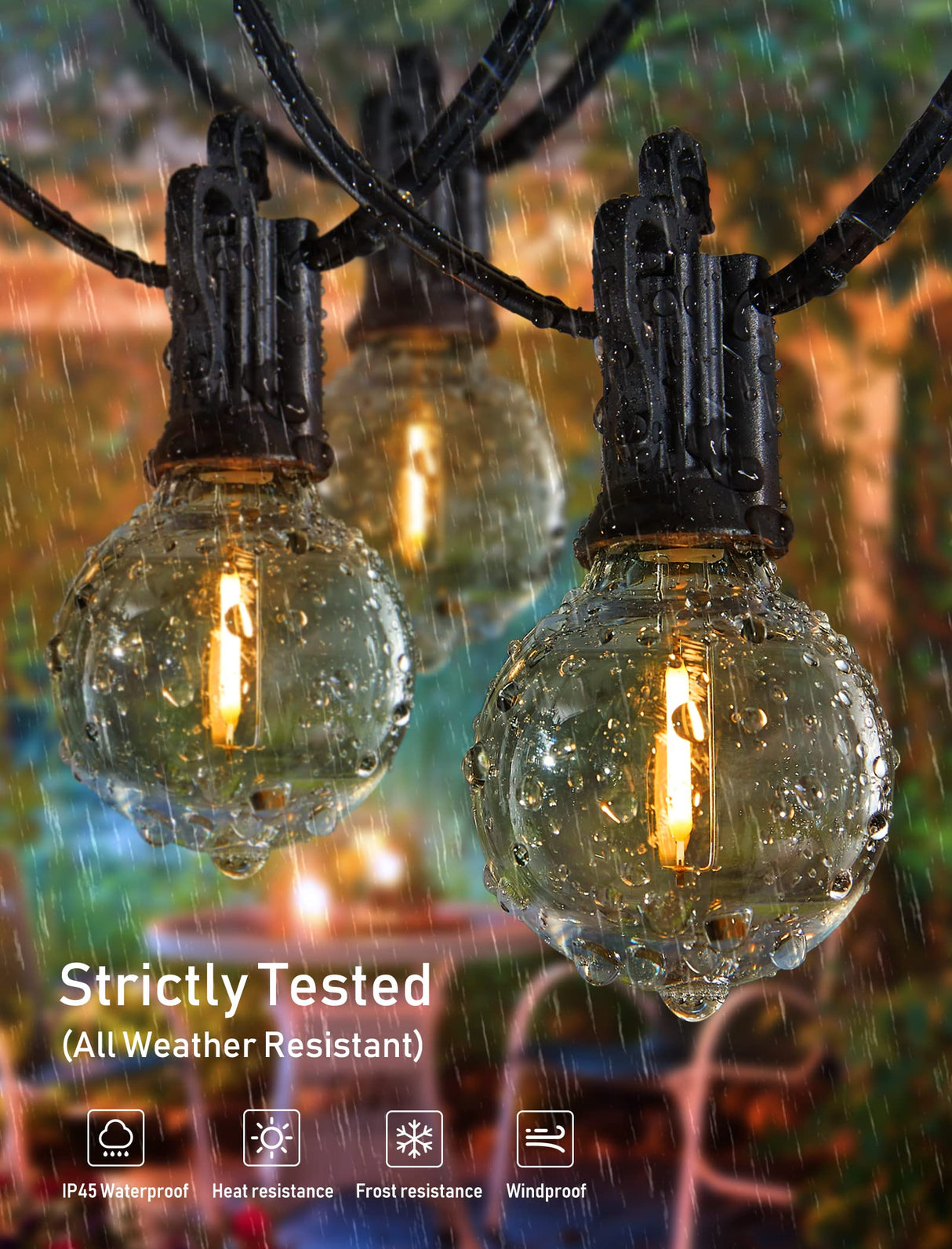 Solar String Lights Outdoor with Remote Cable Ties and Hooks, Commercial Grade