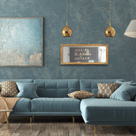 Large mirror for living room 82x35 cm Made in Italy | Bathroom mirror | gold mirror | Vintage