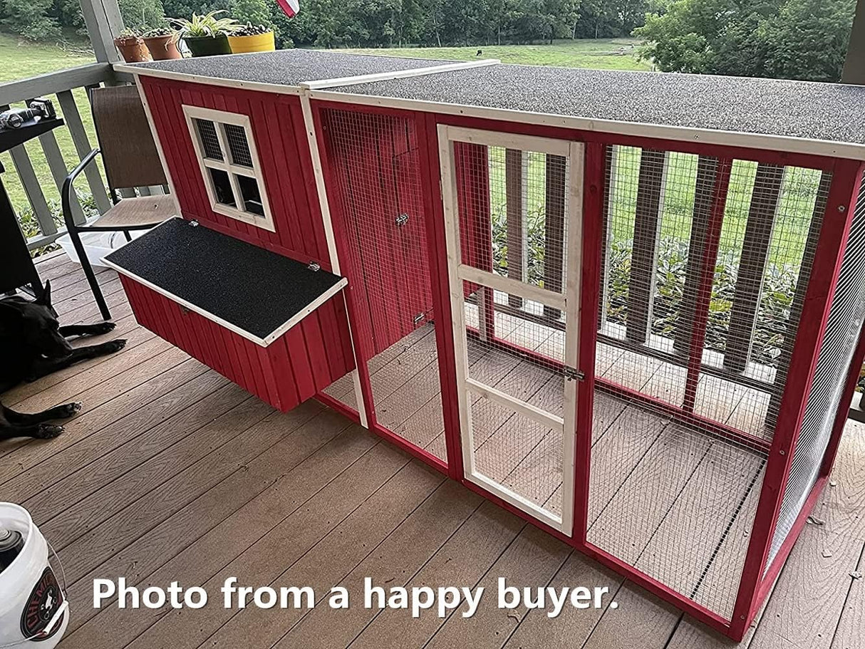 ChickenCoopOutlet 87" Wood Chicken Coop Backyard Hen House 4-8 Chickens Nesting Box & Run New