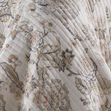 Ophelia Quilt Set - Full/Queen Quilt and Two Standard Shams - Floral - Taupe Grey Cream Blush