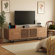 70.87" Mid-Century Modern Walnut TV Stand with Storage