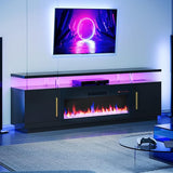 TV Stand for TVs up to 85", LED Light Entertainment Center with 42" Electric Fireplace