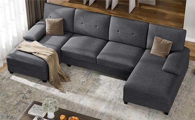 Walsunny 106" Convertible U-Shaped Sectional Sofa – 6 Colors