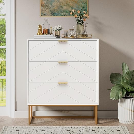 3 Drawer Dresser, Small Chest of Drawers,Black Dressers with Storage