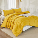 Beige Comforter Set California King Size, 3 Pieces Cal King Lightweight Solid Bedding