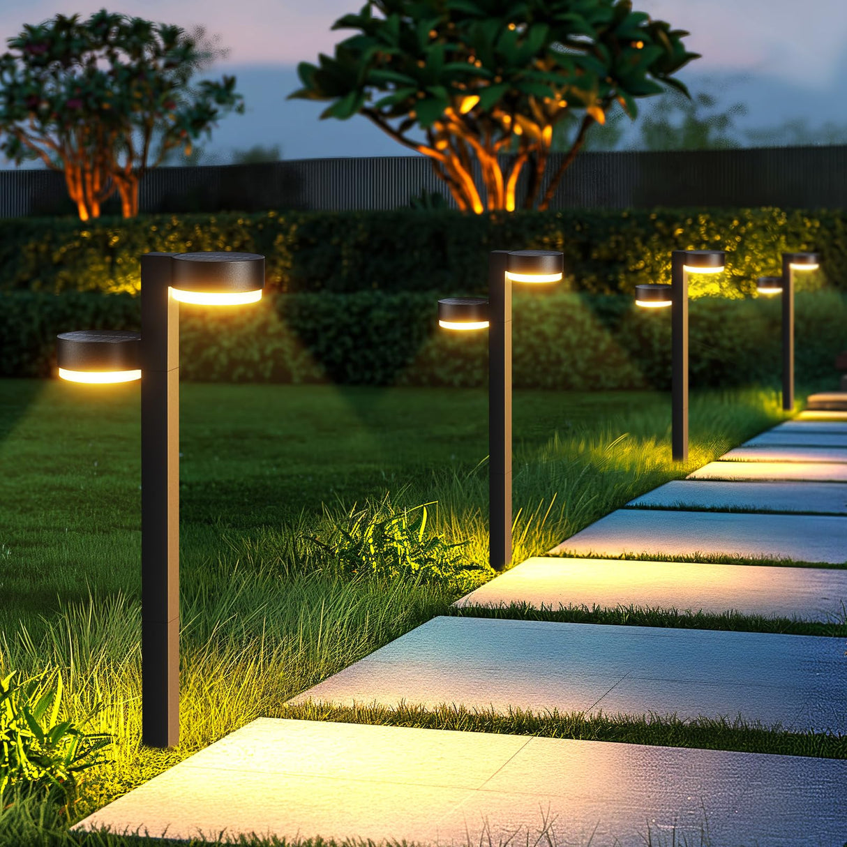 Solar Pathway Lights Outdoor, 6 Pack Dual-Head Solar Lights Outdoor Waterproof, 2X