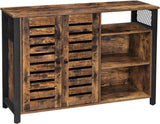 Lowell Storage Cabinet, Sideboard with Adjustable Shelves and Louvered Doors, Industrial,