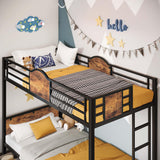Bunk Bed Twin Over Twin with Ladder and MDF Board Guardrail