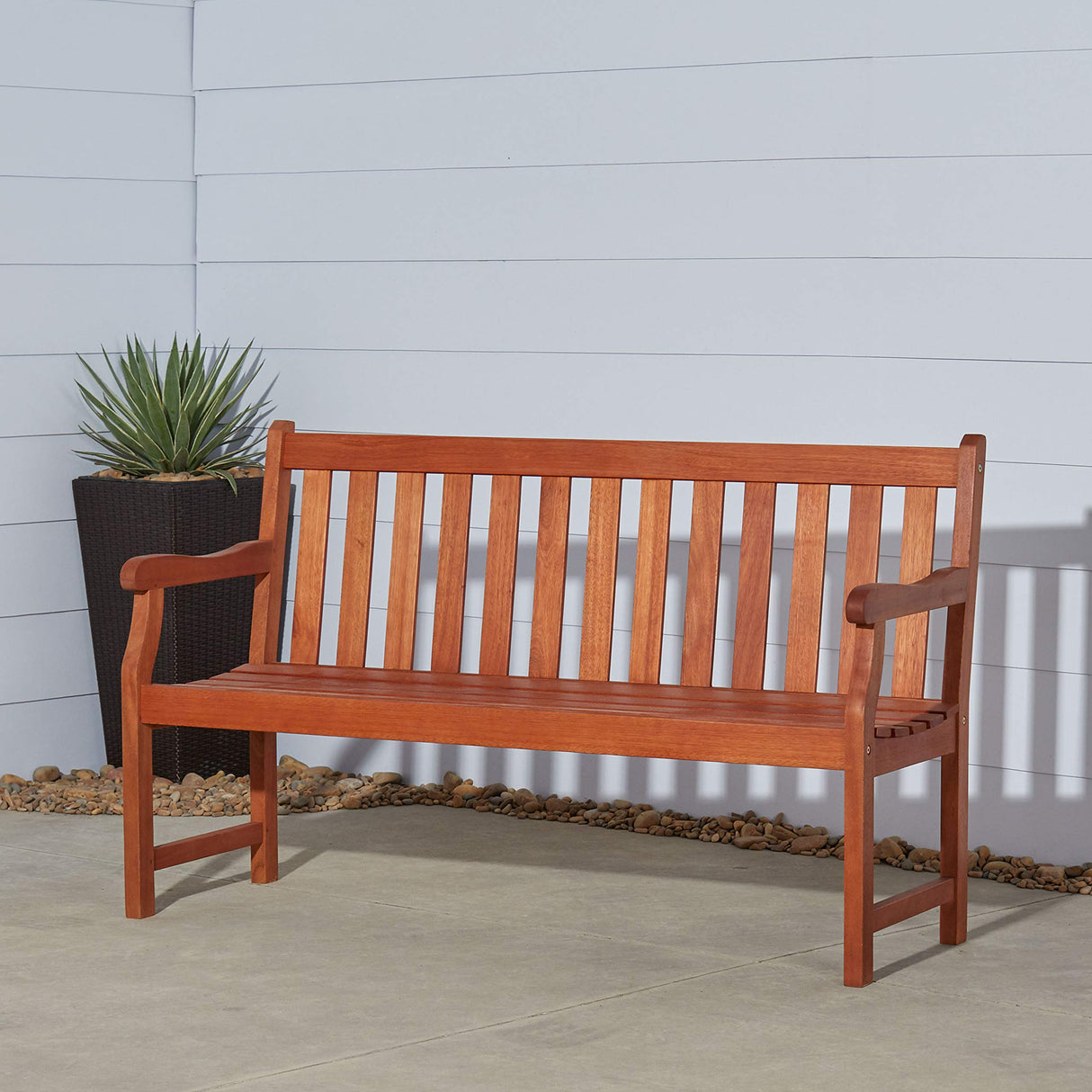 Atlantic Red Brown 5Ft Slatted Eucalyptus Wooden Garden
