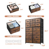 Dresser for Bedroom with 16 Drawers, Tall Dressers for Bedroom with Wood Top