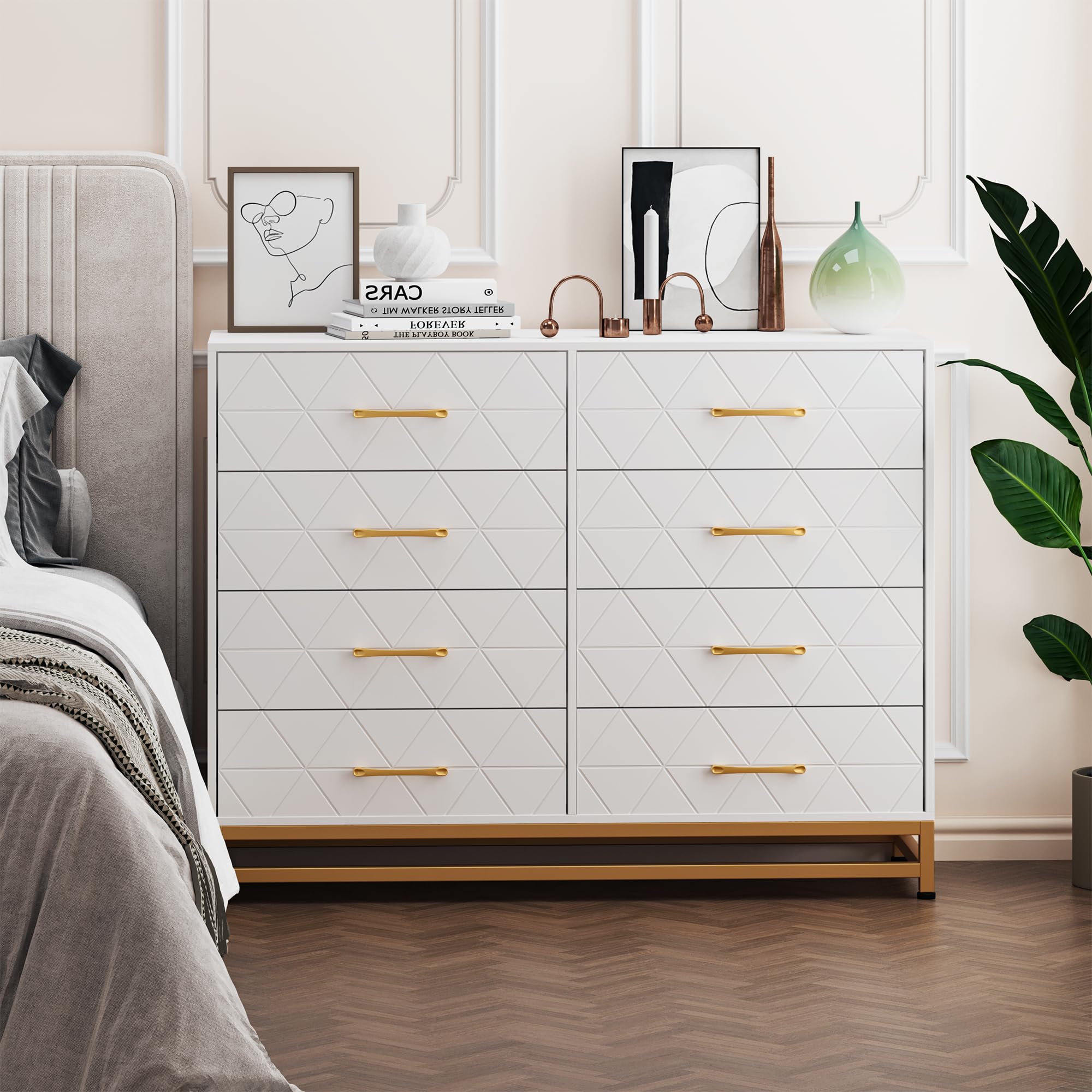 Dresser for Bedroom 8 Drawer Dresser & Chest of Drawers, Wooden Dresser Wide Dresser