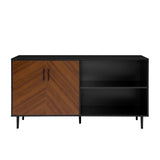 Fehr Modern 2 Door Bookmatch Asymmetrical Console for TVs up to 65 Inches, 58 Inch