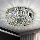 6-Lights Gold Crystal Flush Mount Chandelier Light Fixture K9 Crystals Modern Ceiling