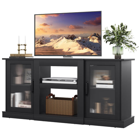 Retro TV Stand for 65 inch TV, TV Console Cabinet with Storage