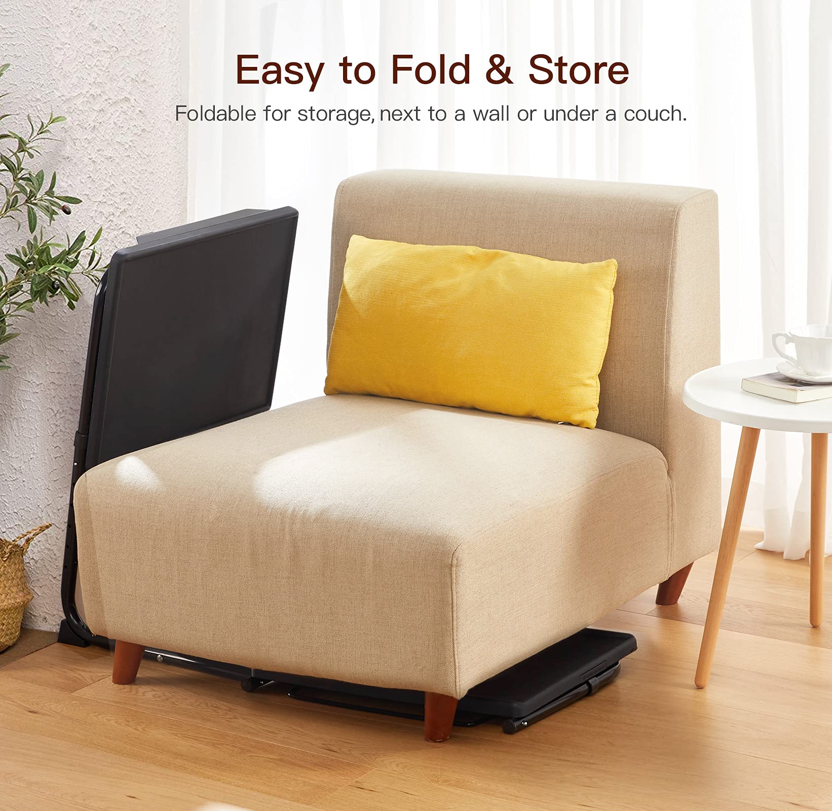 TV Tray Table - TV Dinner Tray on Bed & Sofa, Comfortable Folding Table with 6 Height & 3 Tilt Angle