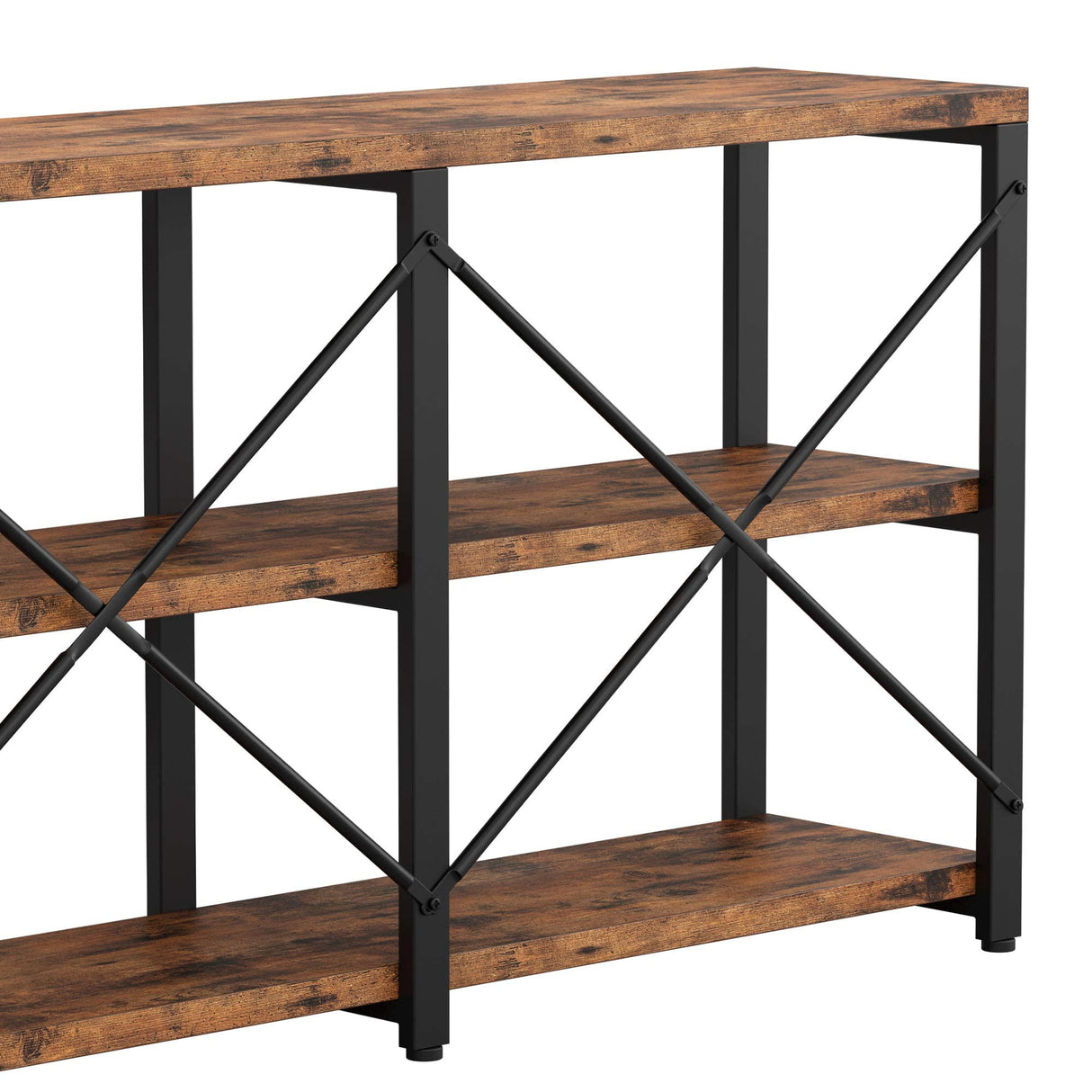 Rustic Entryway Console Table, Long Hallway Table 47in 3-Tier, TV Stand Entertainment