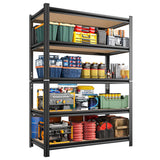 24" D x 46" W x 72" H Storage Shelves Adjustable 5-Tier Garage Shelving Heavy Duty Shelves 1500LBS Metal Shelving Utility Rack Shelf for Warehouse Basement Pantry Closet Kitchen