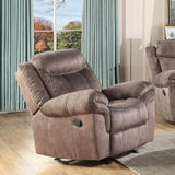 Tufted Glider Recliner in 2-Tone Chocolate