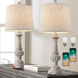 25.75" Traditional 3-Way Dimmable Table Lamp Set of 2 for Living Room Bedside