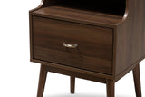 Studio Sharon Mid-Century Modern Walnut Brown Finished Nightstand